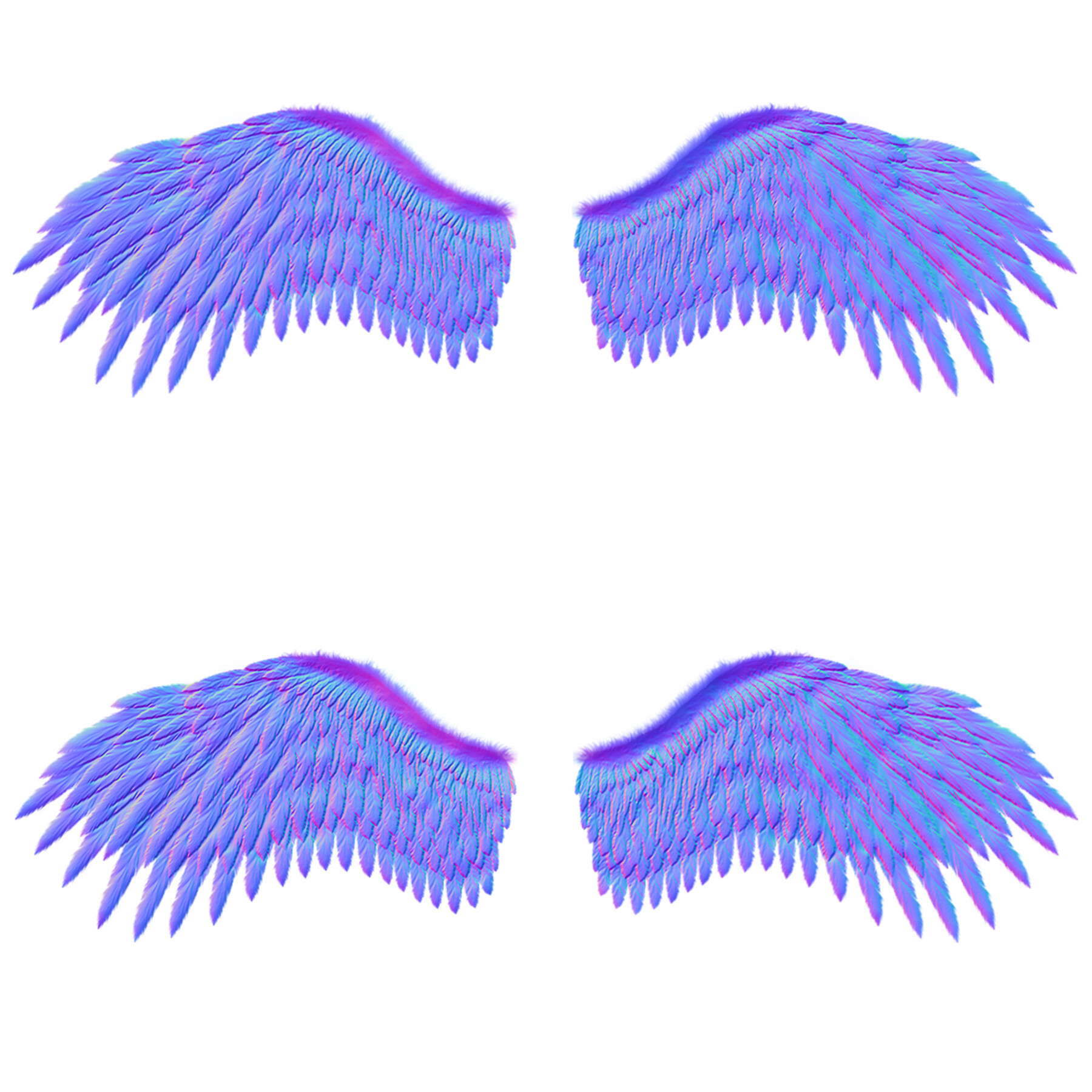 ArtStation Low Poly Animated Golden Wings Game Assets