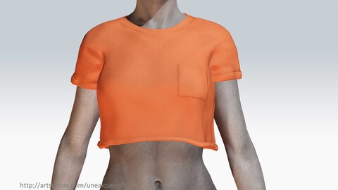 (Orange) Cropped T-Shirt