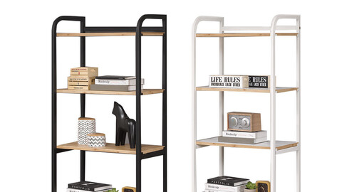 EXO steel 5-tier double-sided shelf bookshelf