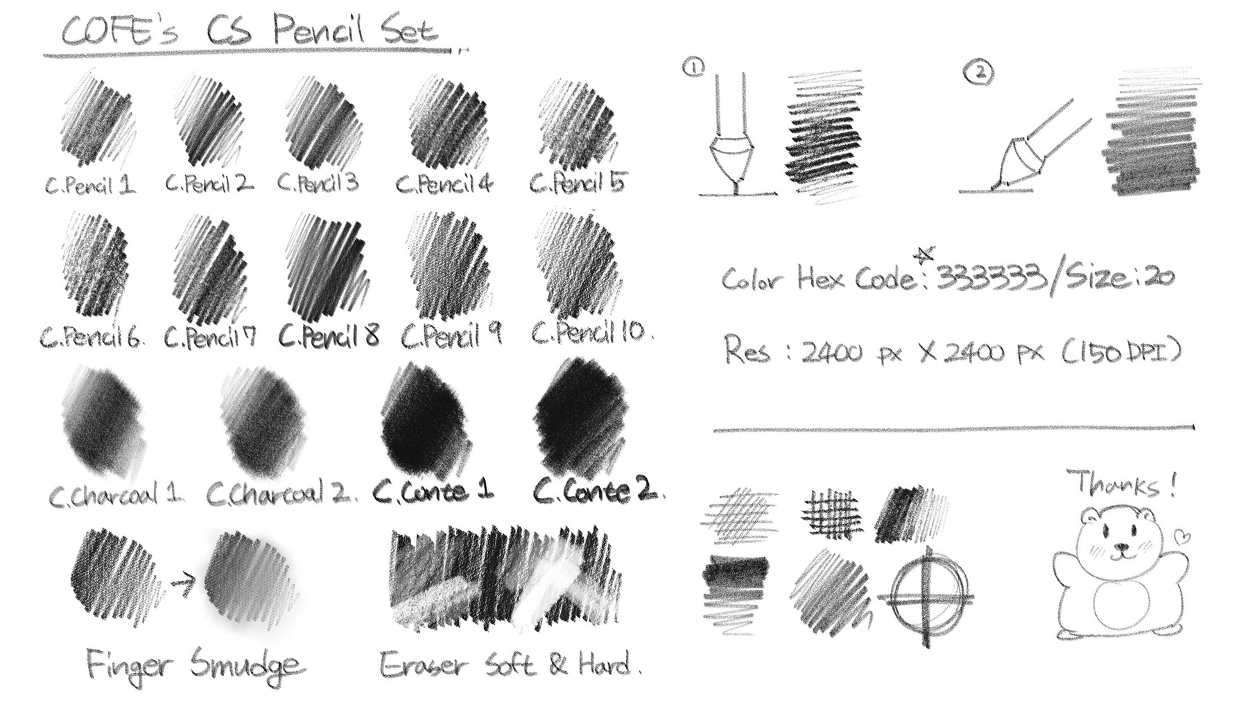 ArtStation - COFE's CS Pencil Set | Clip Studio | Brushes