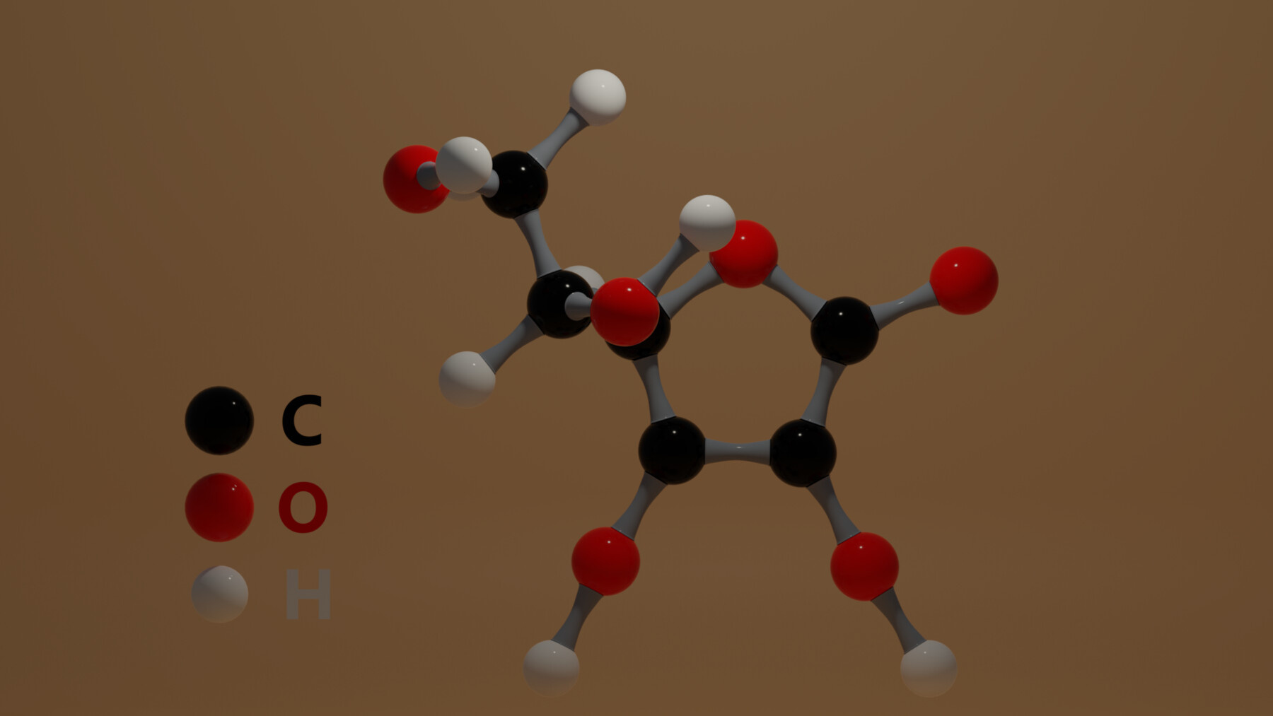 ArtStation - Ascorbic Acid Vitamin C Molecular C6H8O6 3D model | Resources