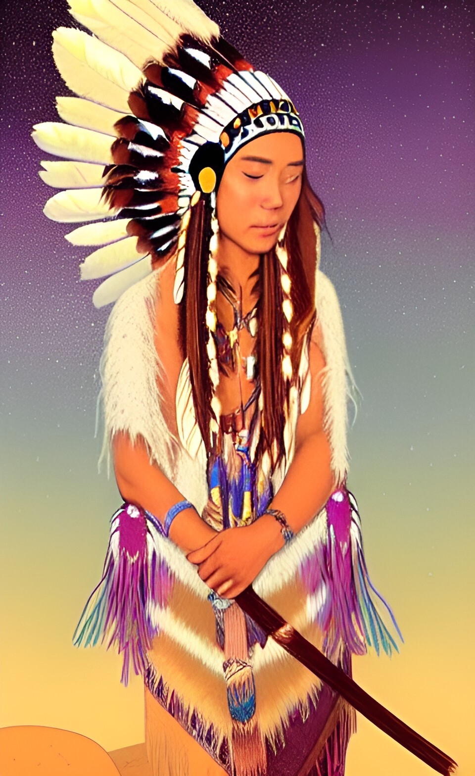 ArtStation - Young shaman Native American woman-2200-jpg pack wombo art ...