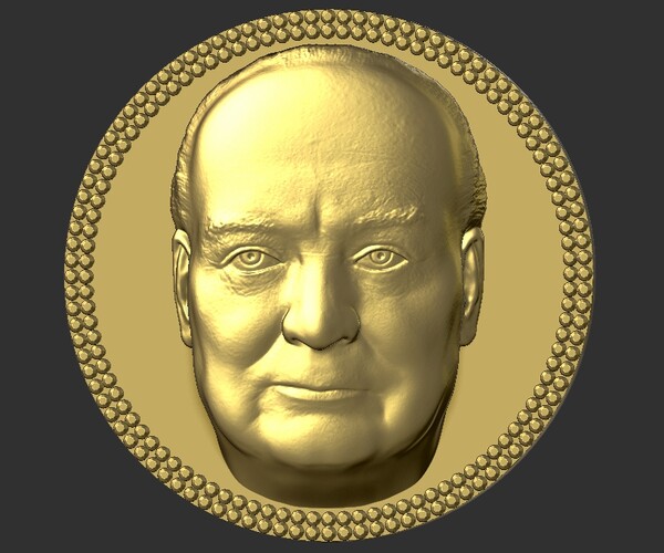 ArtStation - Winston Churchill medallion pendant 3D printing ready stl ...