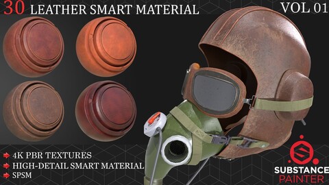 30 Leather Smart Material + 4K PBR Texture Vol 1