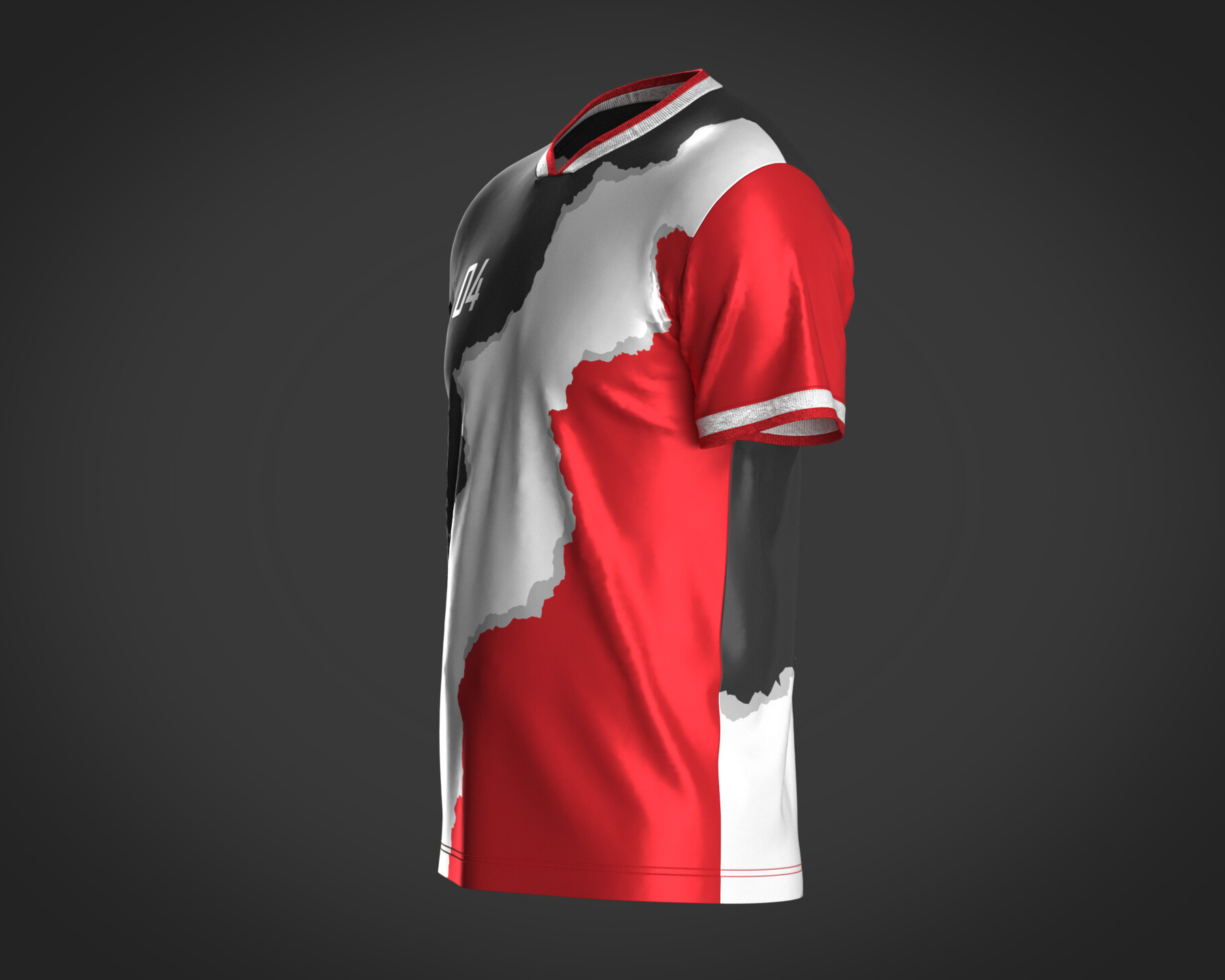 ArtStation - Soccer Football Red and Black color Jersey Player-11
