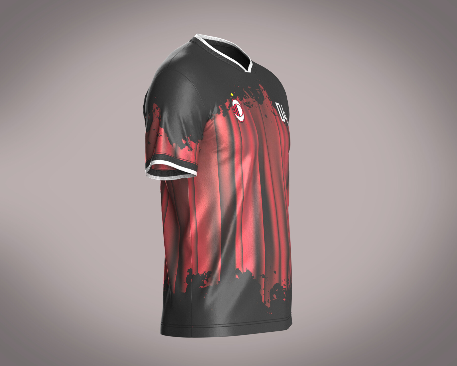 ArtStation - Soccer Black and Red Jersey Player-04