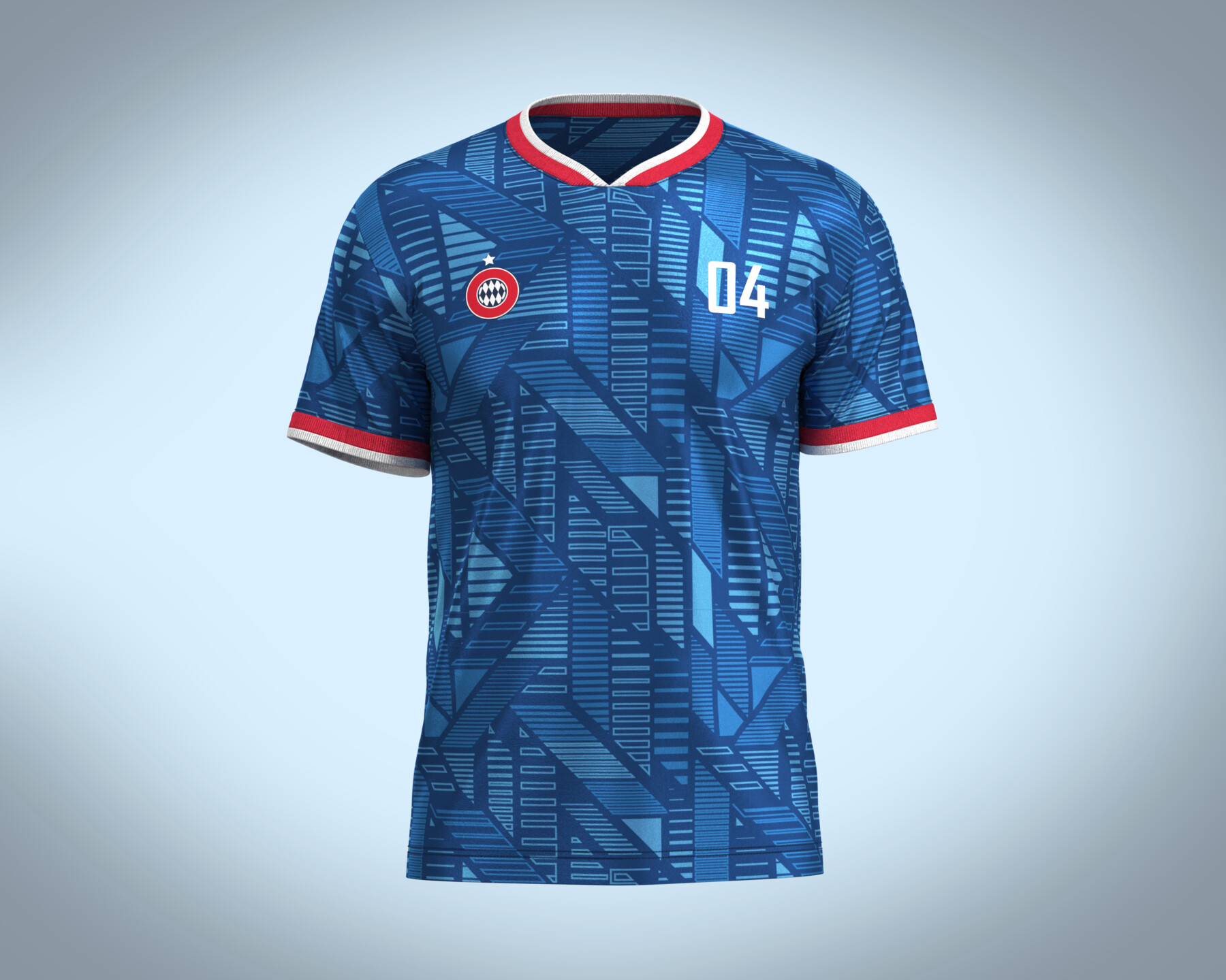 ArtStation - Soccer Red & Blue Jersey Player-03