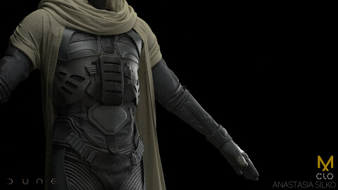 Fremen costume. Dune 2021. Clo3d, Marvelous designer project + OBJ