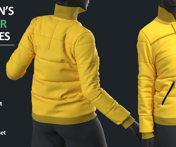 ArtStation - 11 PUFFER CLOTHES PACK / Marvelous Designer / Clo 3D ...