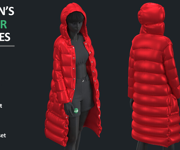 ArtStation - 11 PUFFER CLOTHES PACK / Marvelous Designer / Clo 3D ...