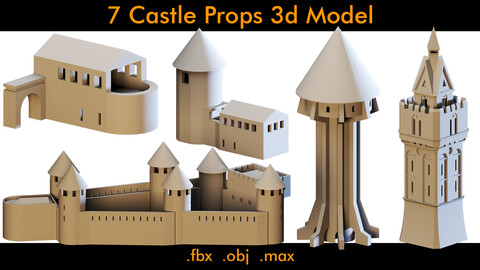7 Castle Props- 3d Model