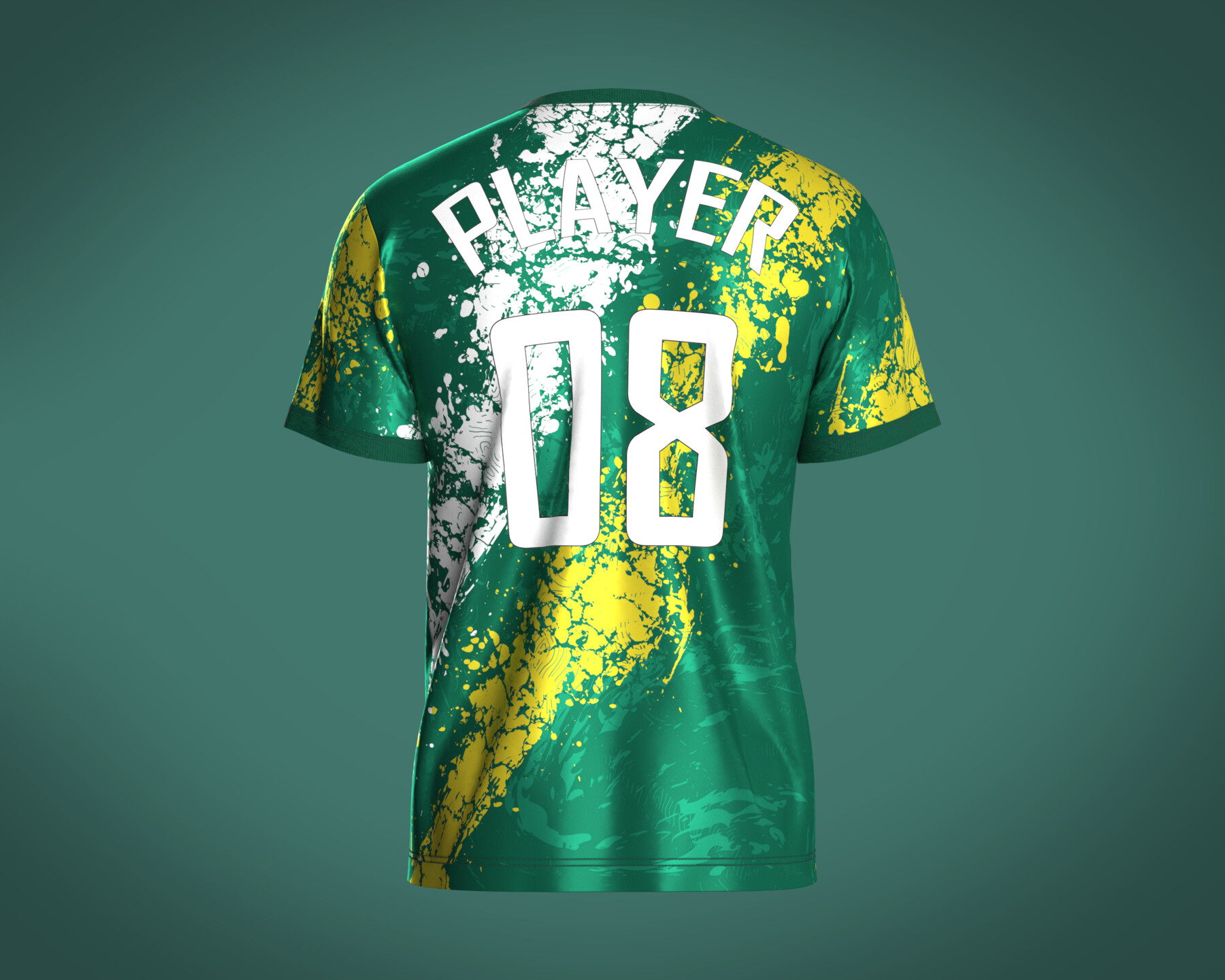 Soccer Green and White Jersey-08 3D model