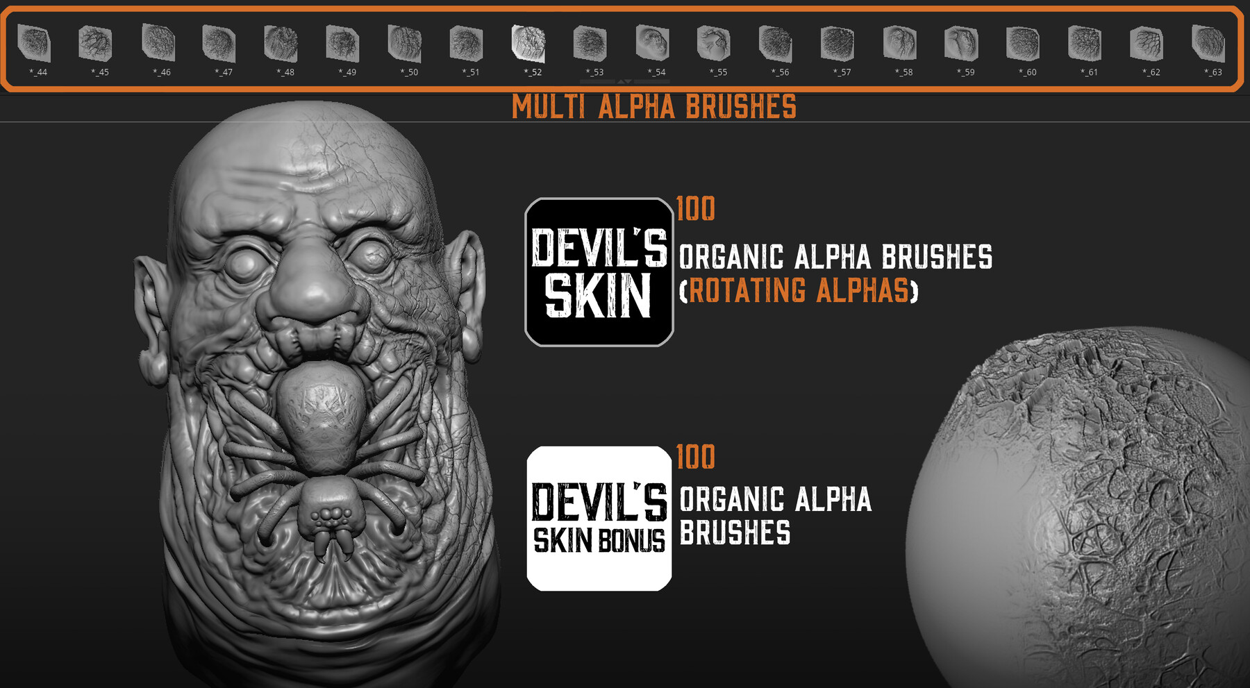ArtStation Devil's Skin & Peak Brush Set ZBrush Sculpting & Texture