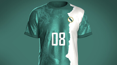 Soccer Green Jersey Player-08