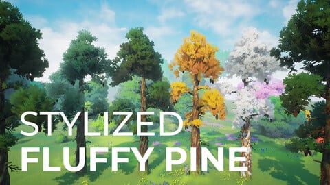 Stylized Fluffy Pines