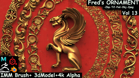 Fred's ORNAMENT IMMBRUSH+3dModels+Alpha Vol 13