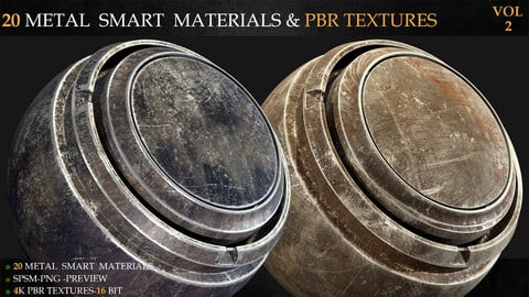 20 METAL SMART MATERIALS & PBR TEXTURES-VOL 2