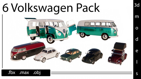 6 Volkswagen- 3d models-max/ fbx/ obj
