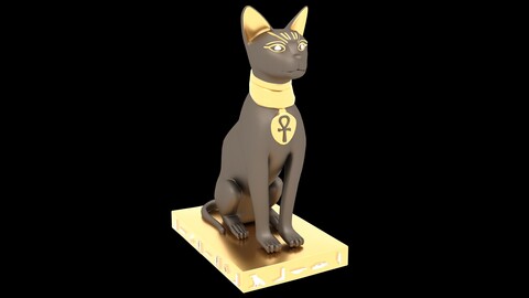 Figure of Goddess Bastet 4K