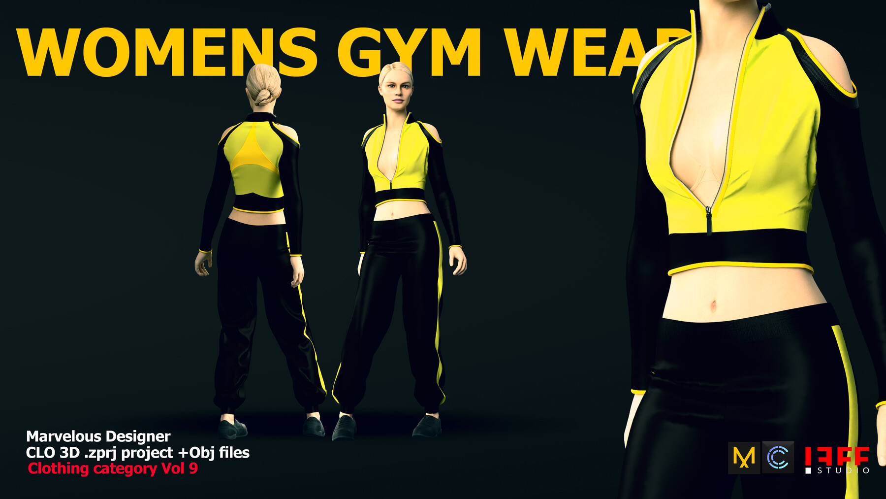 ArtStation - WOMEN GYM WEAR (Projects Files: Zprj , OBJ) VOL 9