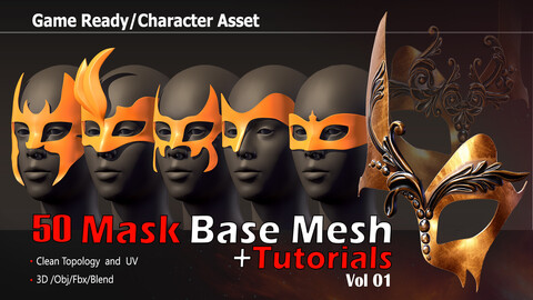 50 Mask Base Mesh & Tutorials_VOL1