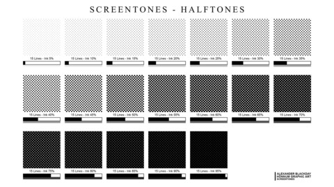 Manga Screentones / Halftones No. 3 / 15 Lines