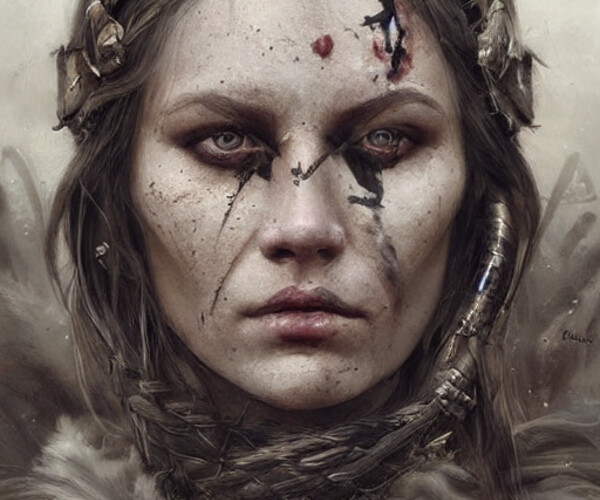 ArtStation Portrait of a female warrior (High Res)(4 versions) Artworks