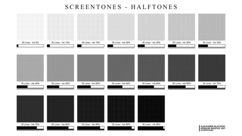 Manga Screentones / Halftones No. 7 / 35 Lines