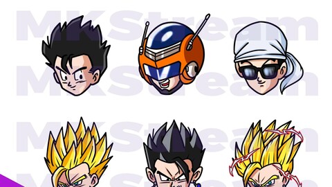 ArtStation - Twitch sub badges luffy gear 5 evolution pack