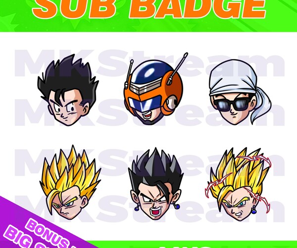 ArtStation - Twitch sub badges luffy gear 5 evolution pack