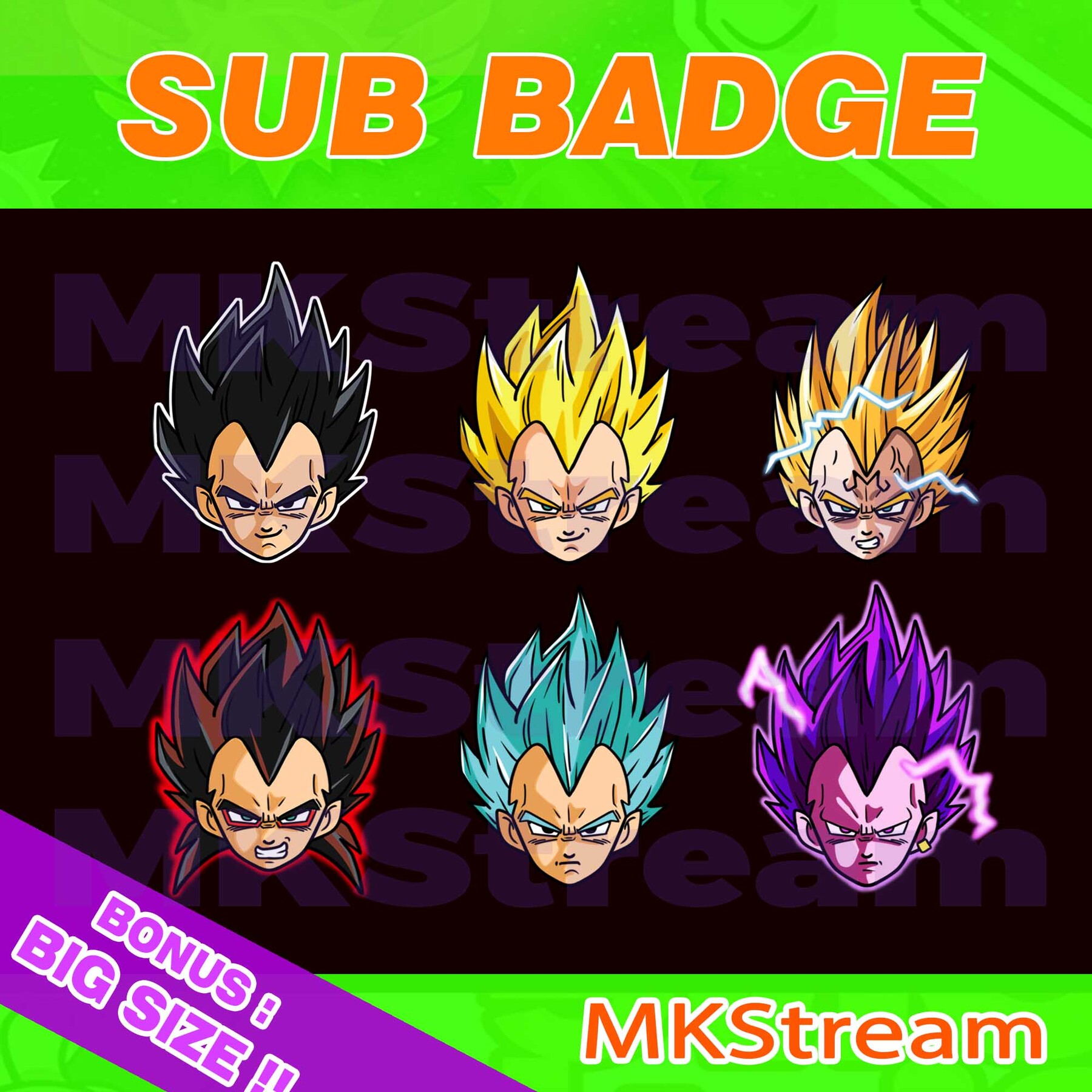 Massive Wolv Dragon Ball Sub Bits Twitch Badges by MassiveWolv on