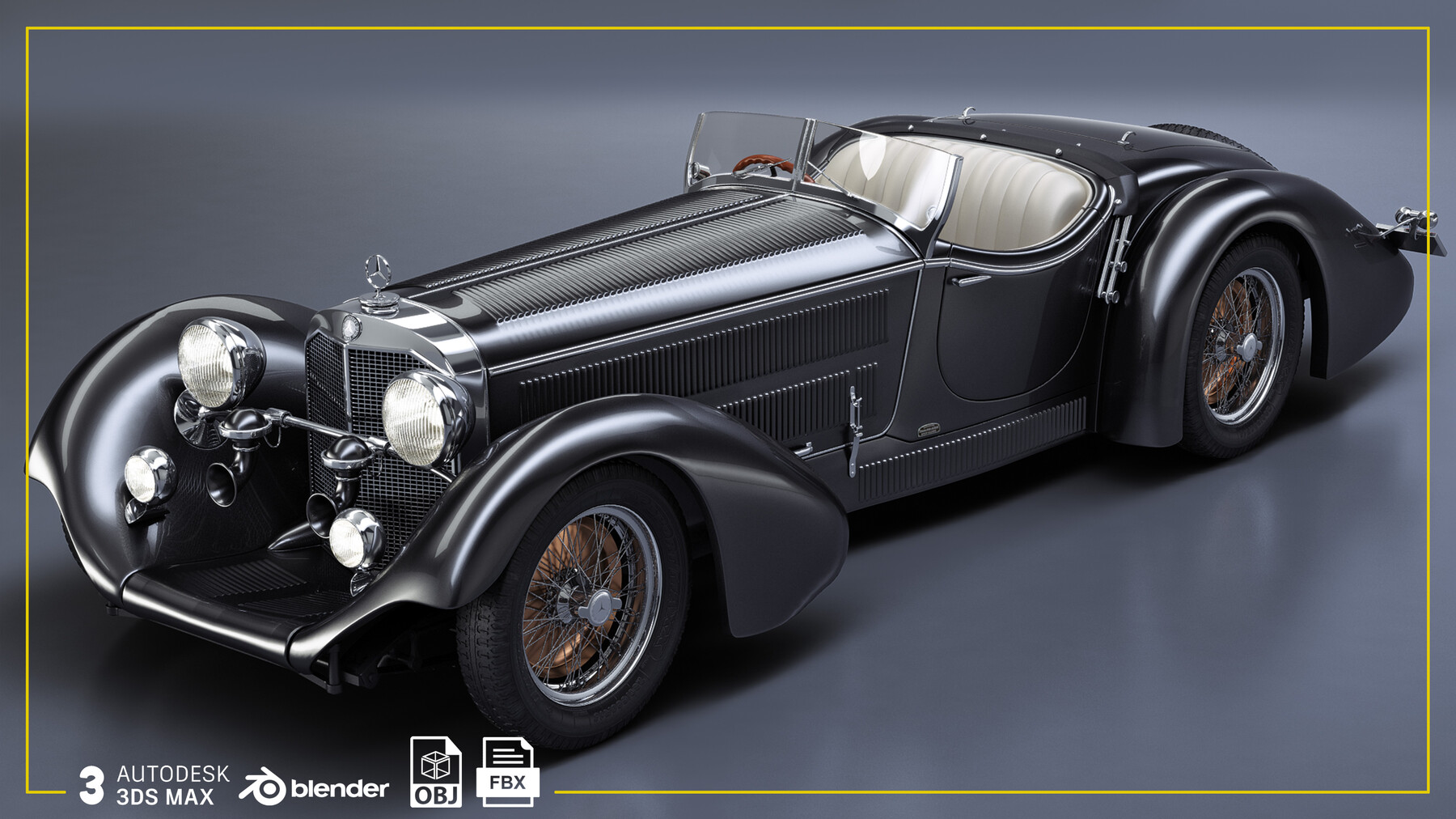 ArtStation - Mercedes Benz SS Roadster | Game Assets