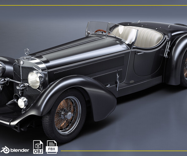 ArtStation - Mercedes Benz SS Roadster | Game Assets