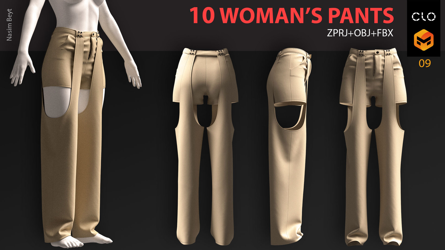 ArtStation - 10 WOMAN'S PANT PACK (VOL.02). Marvelous Designer/Clo3D ...