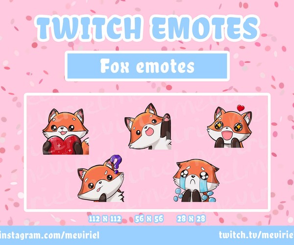 ArtStation - Fox Twitch Emotes pack of 5 | Ready to use | Artworks