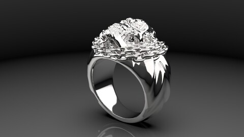 Ghost Rider ring 3D print model