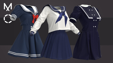 GaoDan School Uniforms 20 3D Figure Assets gaodan