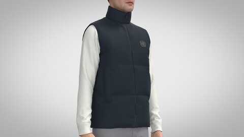 Down Vest, Marvelous Designer, Clo +obj, fbx