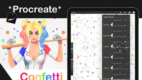 Colorful Confetti Brushes for Procreate, Celebration, Party, iPad Art, Apple Pencil, Brushes