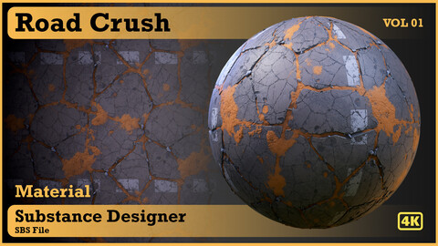 Road Crack - VOL 01 - substance designer