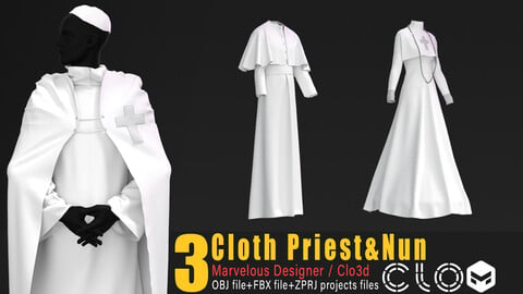 3 Cloth Priest & Nom Marvelous /clo3d