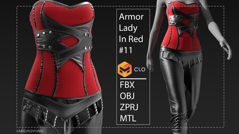 Armor Lady In Red #11_Genesis 8 Female