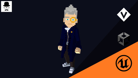 ShadowHunter Character - Voxel Model