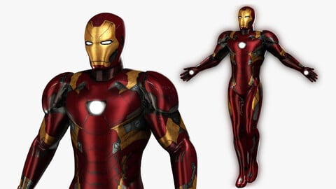 IronMan Suit Rigged 3D Low-poly 3D model