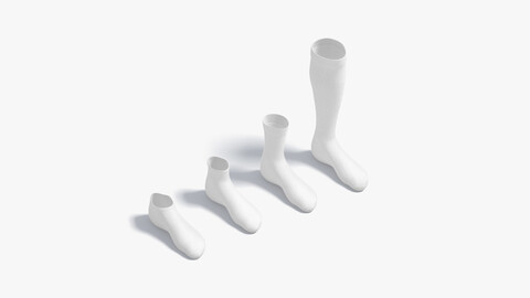 White Single Socks different shapes - fabric sox