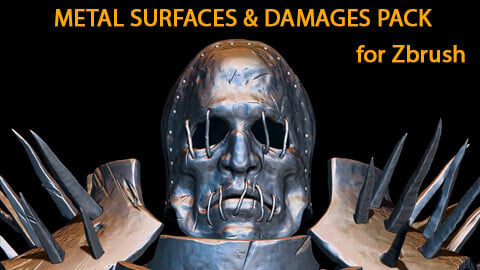 Metal Surfaces & Damages Pack for Zbrush