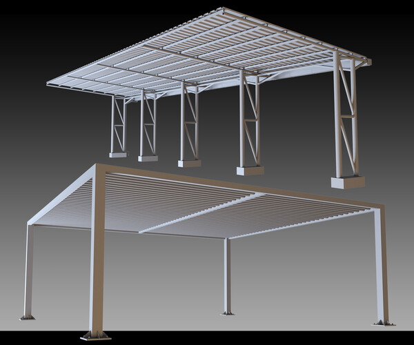 ArtStation - 41 Urban Carports- Kitbash- High detail 3d models | Resources