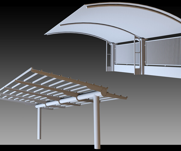 ArtStation - 41 Urban Carports- Kitbash- High detail 3d models | Resources