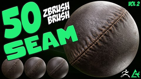 50 Seam & Stitche Zbrush Brushes v2