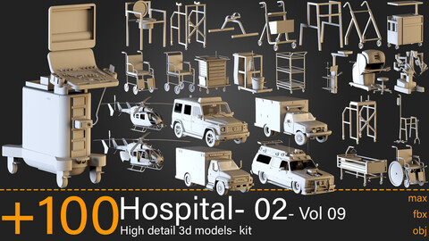 +100- Hospital equipments 02- Vol 09- 3d models-max.fbx.obj